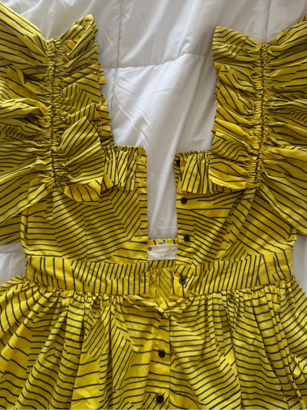 The Kemist Viral Yellow Ruffle Dress UK Sz 14 - Picture 9 of 10